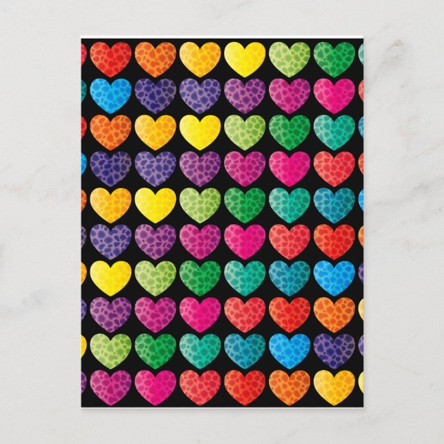 Texturerade regnbågsördar vykort (Framsida)