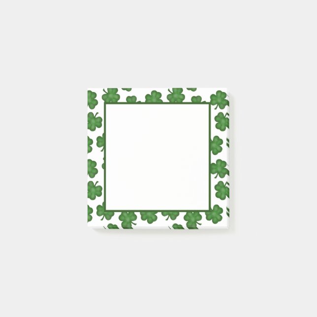 Texturerade Shamrocks Notes Post-it Block (Framsida)
