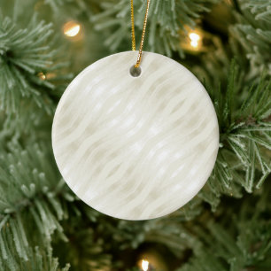 Texturerat ädelbeige och vitt julgransprydnad keramik