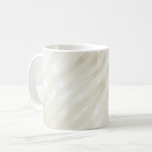 Texturerat ädelbeige och vitt kaffemugg (Framsida vänster)