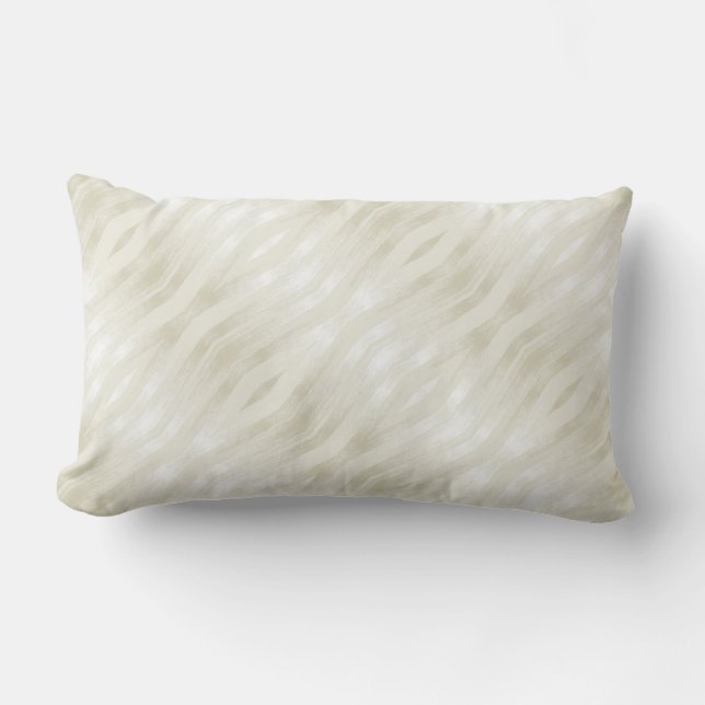 Texturerat ädelbeige och vitt lumbarkudde (Framsida)