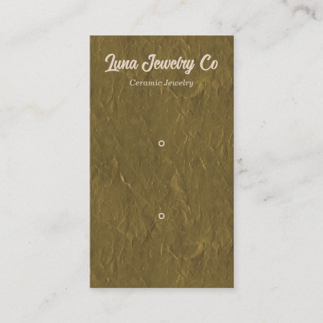 Texturerat Affärskort av Guld 2 Pin Jewelry Visitkort (Framsida)