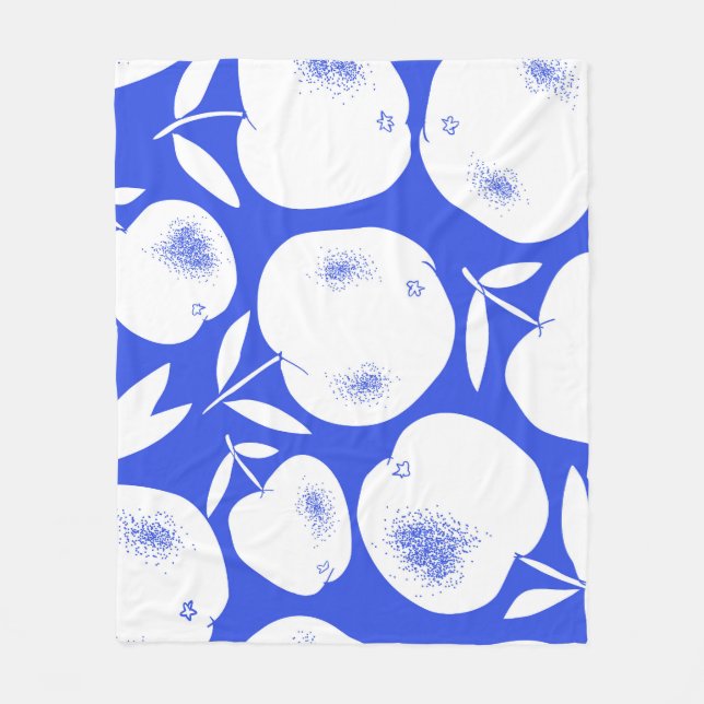 Texturerat äppelsilhuetter: Handritat Mönster Fleecefilt (Framsidan)