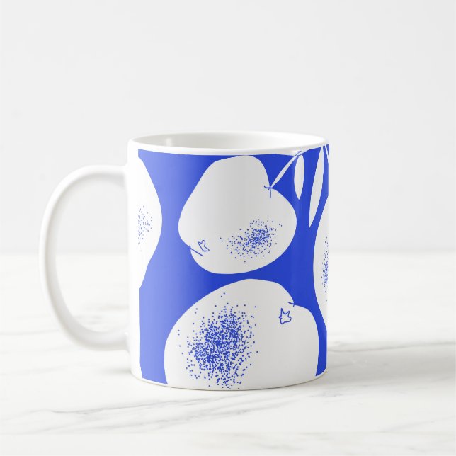 Texturerat äppelsilhuetter: Handritat Mönster Kaffemugg (Vänster)
