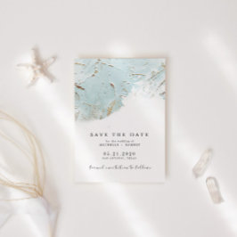 Texturerat blå guldfoto Spara datum Inbjudningar