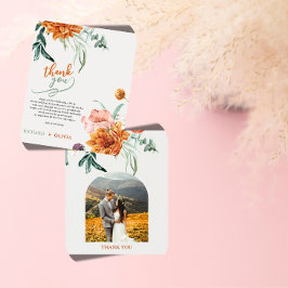 Texturerat Boho Pampasgräs Bröllop Tacksamhetskort Tack Kort