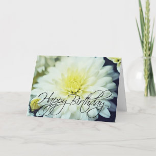 Texturerat Chrysanthemum Grattis på födelsedagen Kort