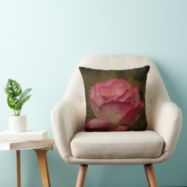 Texturerat djupet Rosa ros Dekorativ kudde