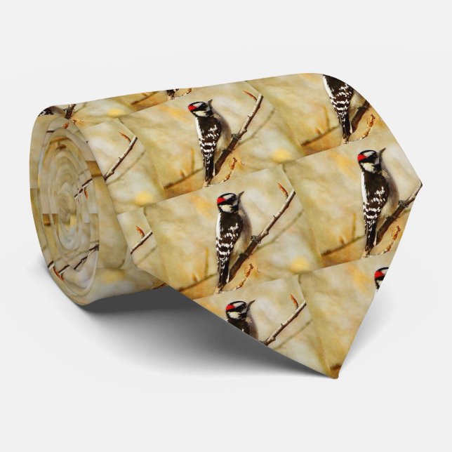 Texturerat Downy Woodpecker Manar Tie Slips (Rullad)