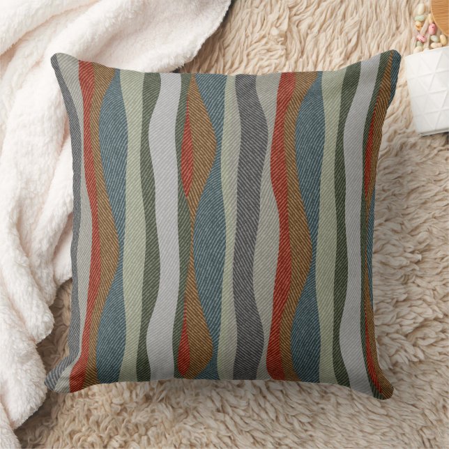 Texturerat färgat örrben, strimlat kudde (Filt)