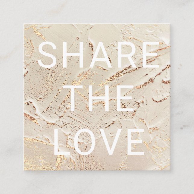 texturerat faux-folie från guld, modernt förmånsko fyrkantigt visitkort (Framsida)