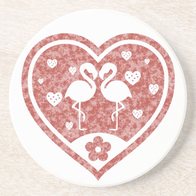 Texturerat Heart Flamingo Kärlek Underlägg (Framsidan)