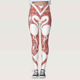 Texturerat hjärtflamingo Kärlek - Anpassningsbar F Leggings