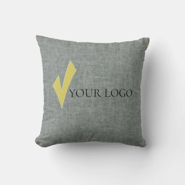 Texturerat lätt grått med logotyp Dekorativ kudde (Framsida)