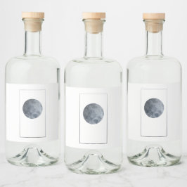Texturerat Måne på djuphavets minimalistiska utfor Spritflaskor Etikett