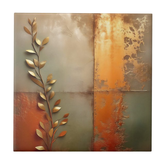 Texturerat Metall i koppar Kakelplatta (Framsidan)