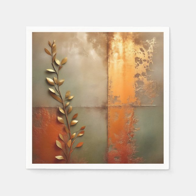 Texturerat Metall i koppar Pappersservett (Framsidan)