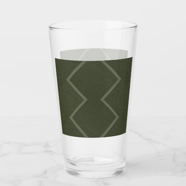Texturerat möss Grönt Zigzag Pint Glass Glaskopp (Framsida)