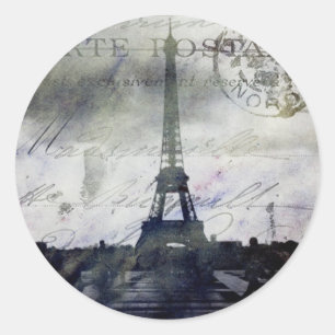 Texturerat Paris i Lavender Runt Klistermärke