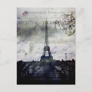 Texturerat Paris i Lavender Vykort