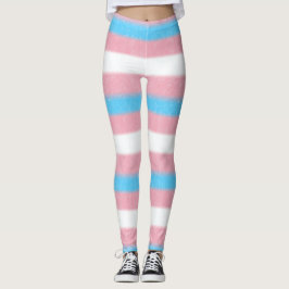 Texturerat Pridet Transgender Flagga Färg Rand Leggings