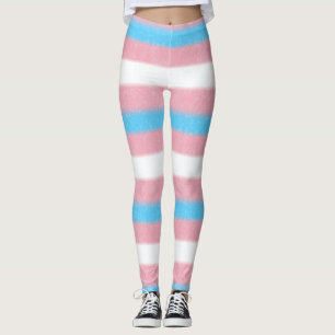 Texturerat Pridet Transgender Flagga Färg Rand Leggings