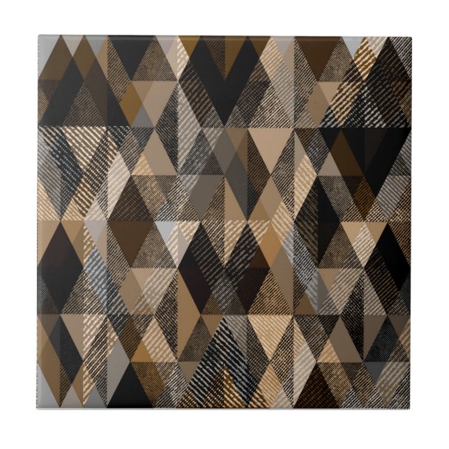 Texturerat rombbrunt med beige kakelplatta (Framsidan)