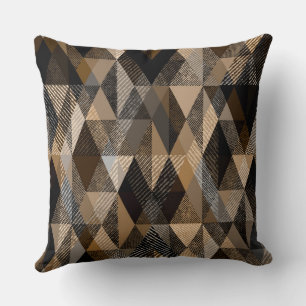 Texturerat rombbrunt med beige kudde