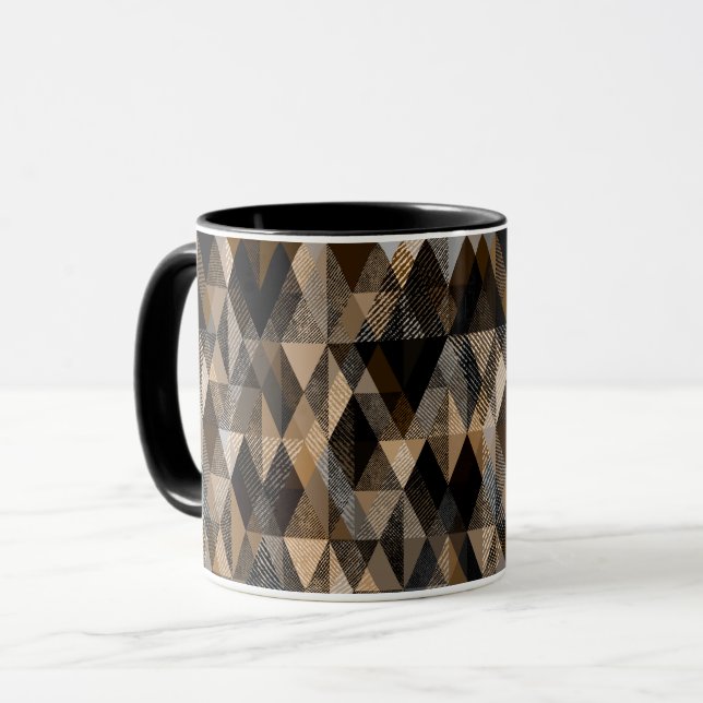 Texturerat rombbrunt med beige mugg (Framsida vänster)