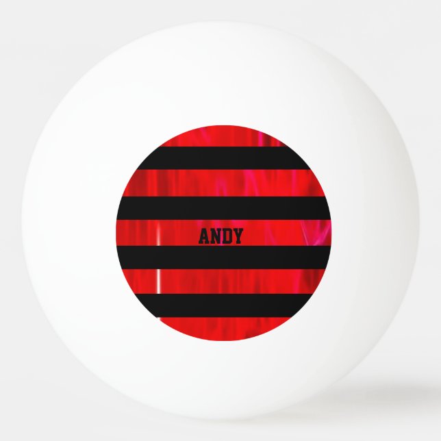 Texturerat rött och svart rand pingisboll (Framsidan)