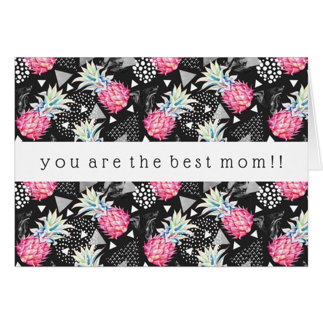 Texturerat triangelananasmönster hälsningskort (Framsidan Horizontal)