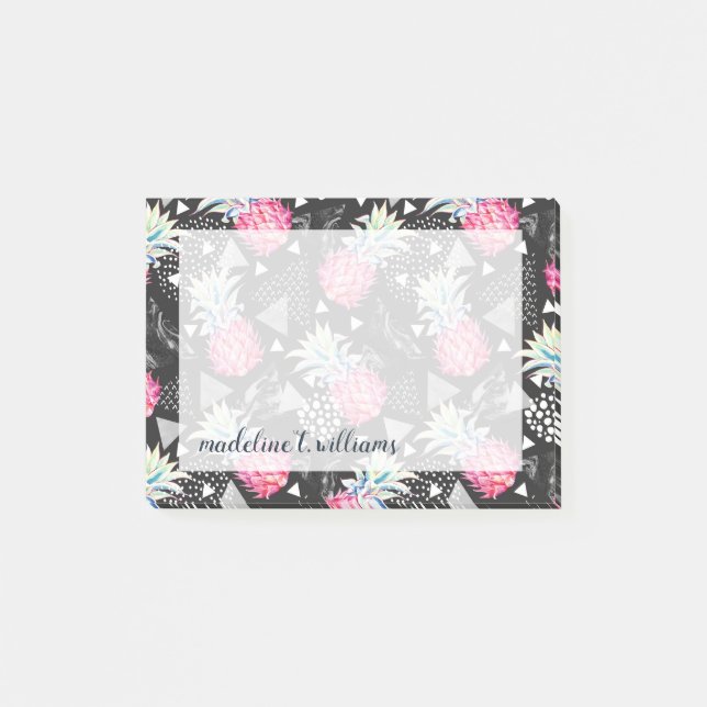 Texturerat triangelananasmönster post-it block (Framsida)