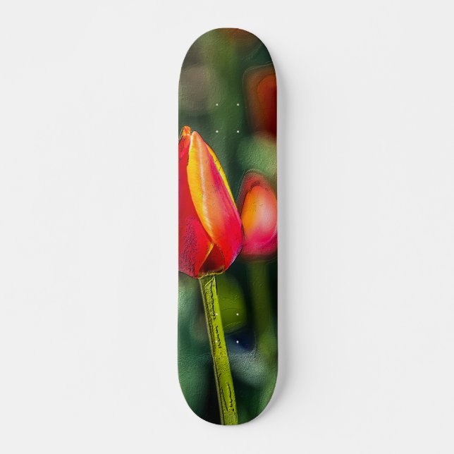 Texturerat tulip Garden Mini Skateboard Bräda 18,5 Cm (Framsida)