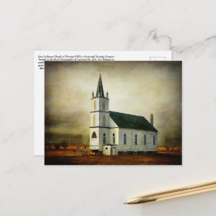 Texturerat vykort för Land kyrka
