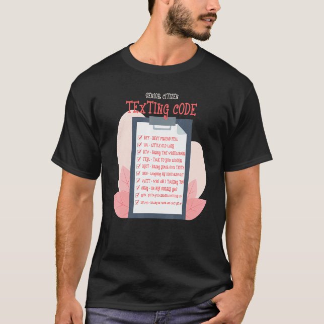 Texturkoder för äldre personer, äldre farmor och ä t shirt (Framsida)