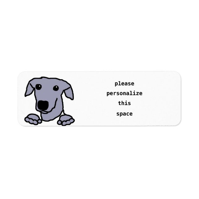 textutdrag som kontrollerar tecknad blå returadress etikett (Framsidan)