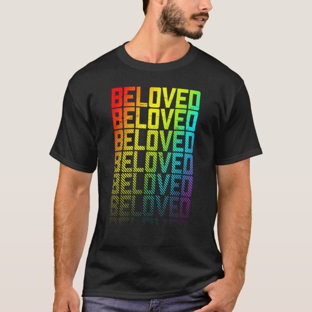Textuttoningsbild för Gay pride i Beloved Lgbtq+ R T Shirt (Framsida)