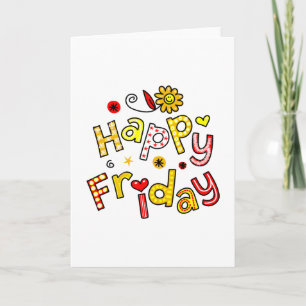 Textuttryck för Cute Lycklig Fredag-veckan Hälsnin Kort