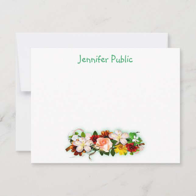 Textvattenfärgsflödesöversättningsmall för handskr anteckningskort (Framsida)