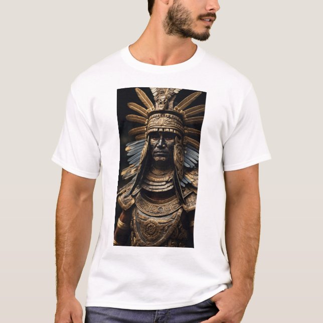 Tezcatlipoca - Aztec God natt och Sorcery T Shirt (Framsida)