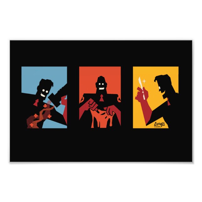 TF2 RED mediatrattutskrift av triptych-teckning Fototryck (Framsidan)