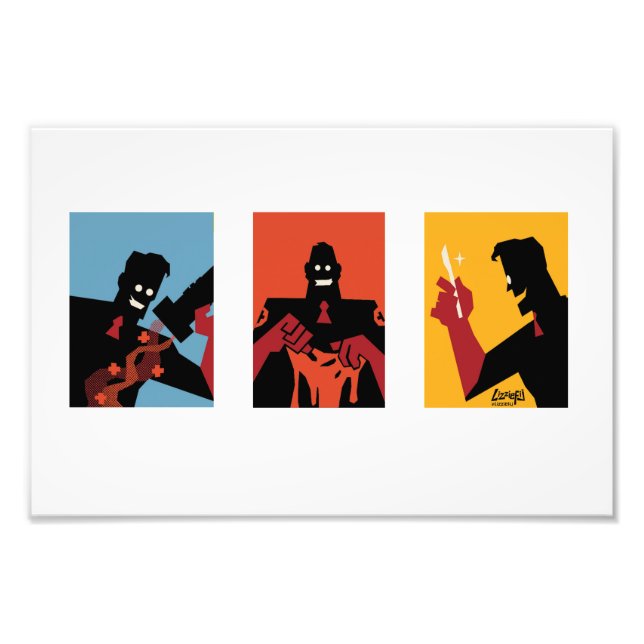 TF2 RED medietriptych, vit utskrift Fototryck (Framsidan)