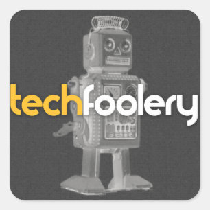 TF Robot Logotyp - Stickers Fyrkantigt Klistermärke