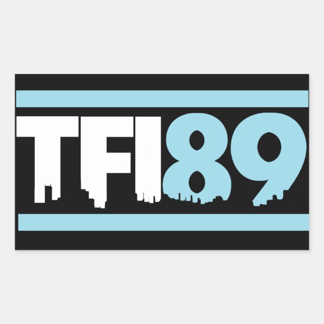 TFI89 Carolina Blue Sticker Rektangulärt Klistermärke (Framsida)