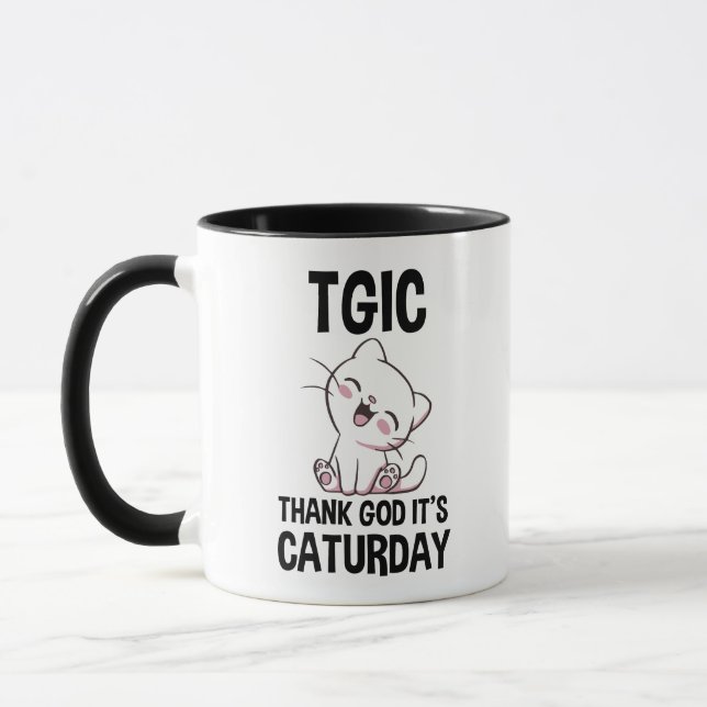 TGIC Tack Gud Det Är Kattlördag Mugg (Vänster)