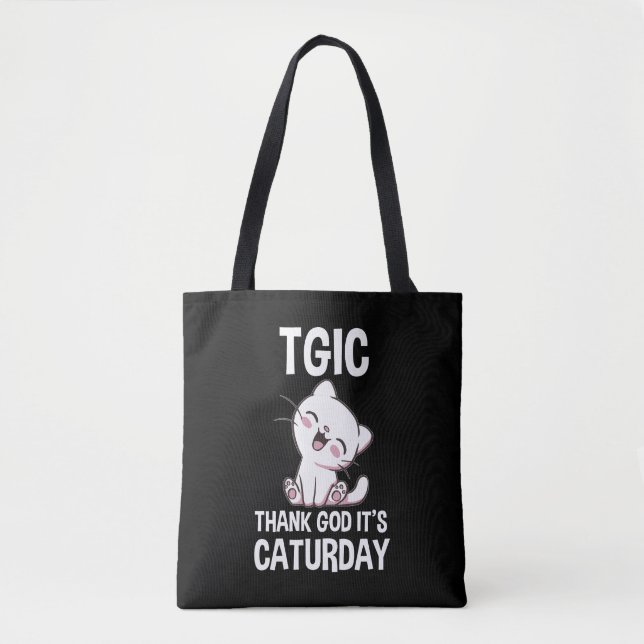 TGIC Tack Gud Det Är Katturdag Tygkasse (Framsida)