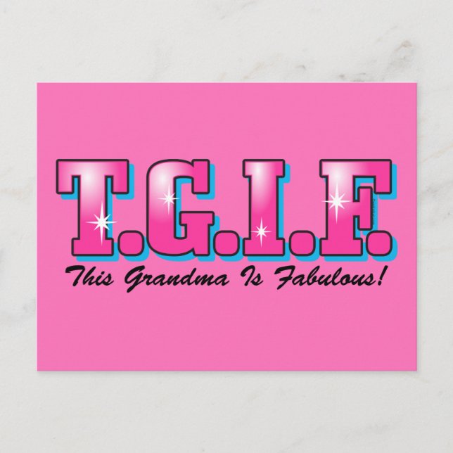 TGIF Fabulous Grandma Vykort (Framsida)