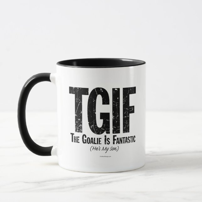 TGIF: Goalie är Fantastiskt (Hockey) Mugg (Vänster)