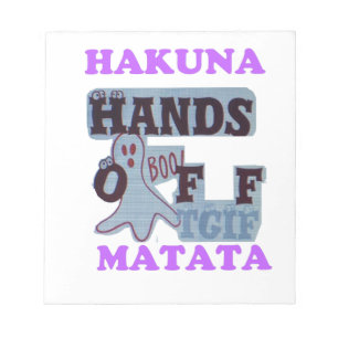 TGIF Hakuna Matata Händer av Boo Funny Ansikte Anteckningsblock