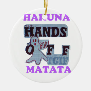 TGIF Hakuna Matata Händer av Boo Funny Ansikte Julgransprydnad Keramik